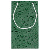 Groene waterdruppels klein cadeauzakje (Achterkant)
