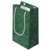 Groene waterdruppels klein cadeauzakje (Voorkant Gekanteld)