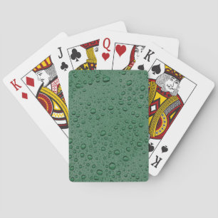 Groene waterdruppels pokerkaarten