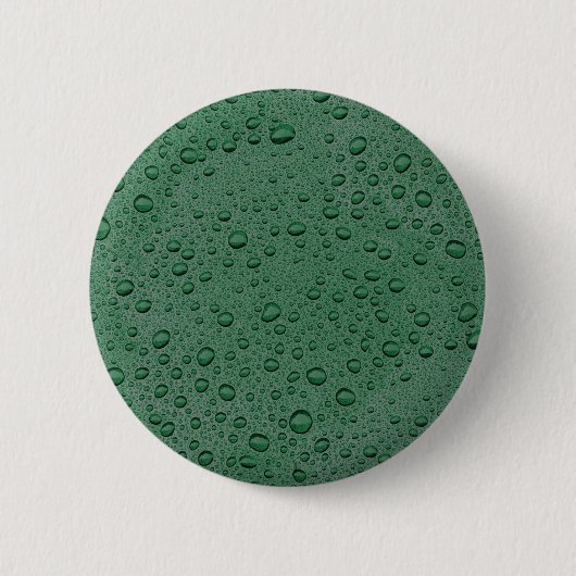 Groene waterdruppels ronde button 5,7 cm (Voorkant)