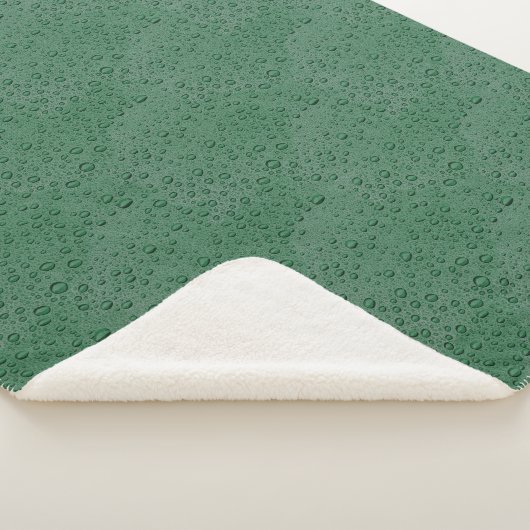 Groene waterdruppels sherpa deken (3/4)