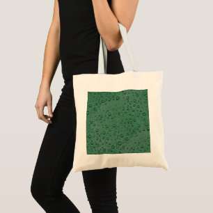 Groene waterdruppels tote bag