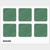 Groene waterdruppels vierkante sticker (Vel)