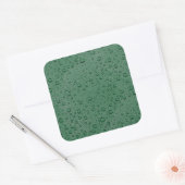Groene waterdruppels vierkante sticker (Envelop)