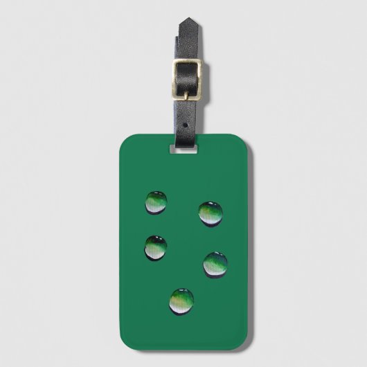 Groene waterdruppels waterkunst bagagelabel (Voorkant (verticaal))