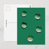 Groene waterdruppels, waterkunst briefkaart (Voorkant / Achterkant)