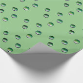 Groene waterdruppels, waterkunst cadeaupapier (Hoek)