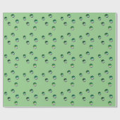 Groene waterdruppels, waterkunst cadeaupapier (Vlak)