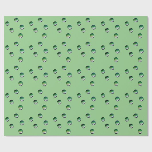 Groene waterdruppels, waterkunst cadeaupapier (Vlak)