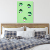 Groene waterdruppels, waterkunst canvas afdruk (Insitu (Slaapkamer))