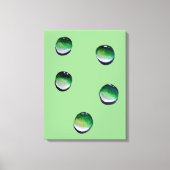Groene waterdruppels, waterkunst canvas afdruk (Voorkant)