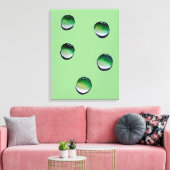 Groene waterdruppels, waterkunst canvas afdruk (Insitu (Woonkamer))