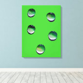 Groene waterdruppels, waterkunst canvas afdruk (Insitu (Houten vloer))
