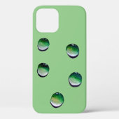 Groene waterdruppels, waterkunst Case-Mate iPhone case (Achterkant)
