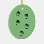 Groene waterdruppels, waterkunst keramisch ornament (Rechts)