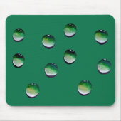 Groene waterdruppels, waterkunst muismat (Voorkant)