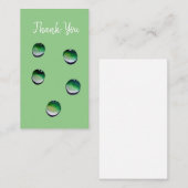 Groene waterdruppels, waterkunst notitiekaartje (Voorkant / Achterkant)