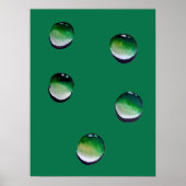Groene waterdruppels, waterkunst poster (Voorkant)