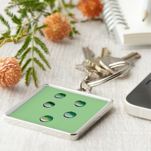 Groene waterdruppels, waterkunst sleutelhanger
