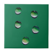 Groene waterdruppels, waterkunst tegeltje (Voorkant)
