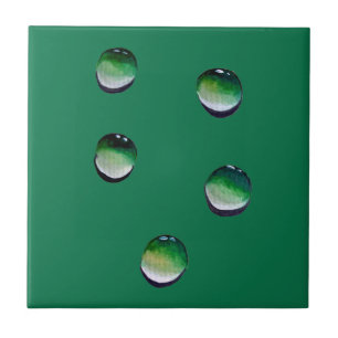 Groene waterdruppels, waterkunst tegeltje