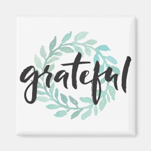 Groene waterkleur Grateful Wreatful Herfst Gratitu Magneet