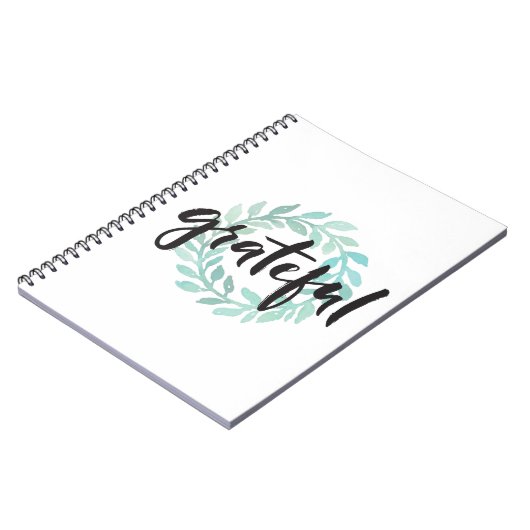 Groene waterkleur Grateful Wreatful Herfst Gratitu Notitieboek (Linkerzijde)