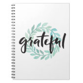 Groene waterkleur Grateful Wreatful Herfst Gratitu Notitieboek (Voorkant)