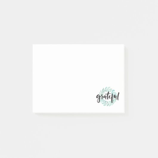 Groene waterkleur Grateful Wreatful Herfst Gratitu Post-it® Notes (Voorkant)