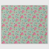 Groene Watermeloen Patroon Waterverf Handbeschilde Cadeaupapier (Vlak)