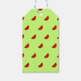 Groene Watermeloen Schijf Watercolor Kunst Cadeaulabel
