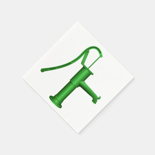 Groene waterpomp papieren servetten (Hoek)