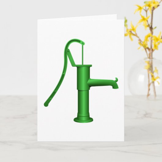 Groene waterpomp Wenskaarten Kaart (Gele Bloem)