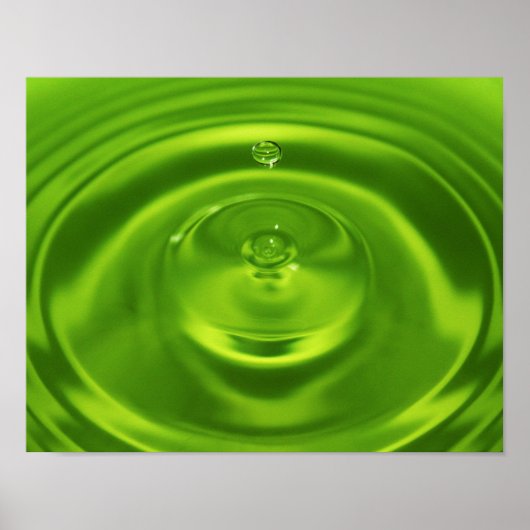 GROENE WATERRIPPEN DROPS LIQUID BACKGROUNNEN WALLP POSTER (Voorkant)