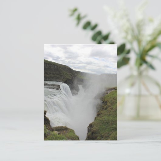 Groene waterval briefkaart (Staand voorkant)