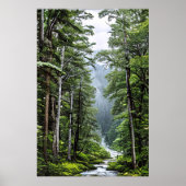 Groene Waterval Toevlucht Poster (Voorkant)