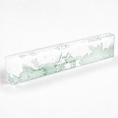 Groene Waterverf - Aangepaste Desk Naam Bord Naambordje