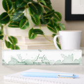 Groene Waterverf - Aangepaste Desk Naam Bord Naambordje