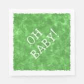 Groene Waterverf aangepaste tekst Baby shower op B Servet (Voorkant)