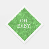 Groene Waterverf aangepaste tekst Baby shower op B Servet (Hoek)