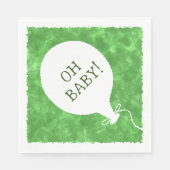 Groene Waterverf aangepaste tekst Baby shower op B Servet (Voorkant)