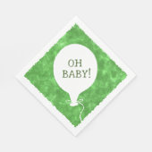 Groene Waterverf aangepaste tekst Baby shower op B Servet (Hoek)