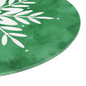 Groene Waterverf Abstracte Sneeuwvlok Snijplank (Hoek)