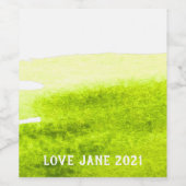 Groene waterverf abstracte streep wijn etiket (Enkel label)