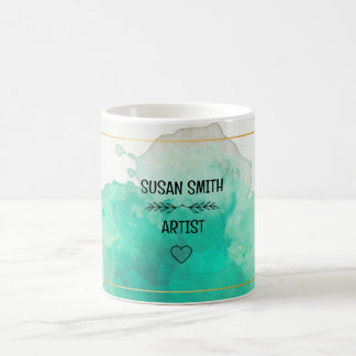  groene waterverf abstracte Uniq Koffiemok