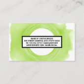 Groene Waterverf Achtergrond | artistiek Visitekaartje (Achterkant)