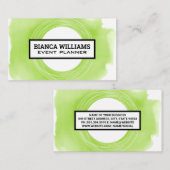 Groene Waterverf Achtergrond | artistiek Visitekaartje (Voorkant / Achterkant)