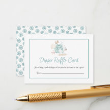 Groene Waterverf Baby Girl Luier Raffle Kaart