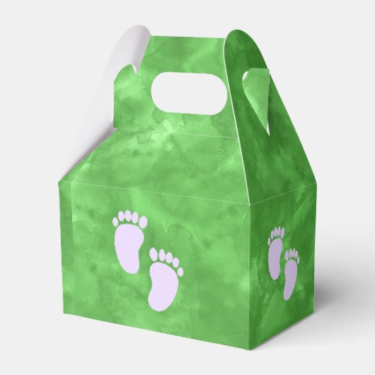 Groene Waterverf Baby shower Aangepast Bedankdoosjes (Achterkant)