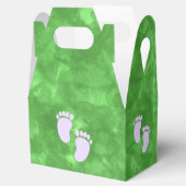Groene Waterverf Baby shower Aangepast Bedankdoosjes (Geopend)